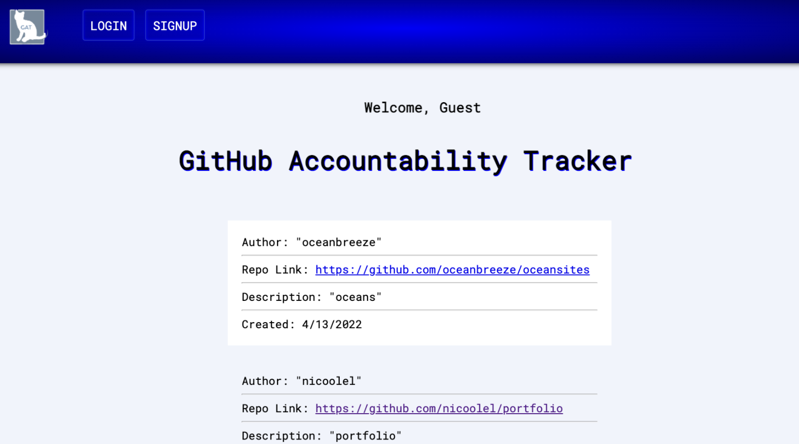 github tracker